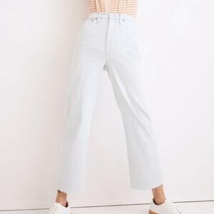 Madewell The Perfect Vintage Wide-Leg Crop Jeans Bosworth Wash Raw-Hem Edition